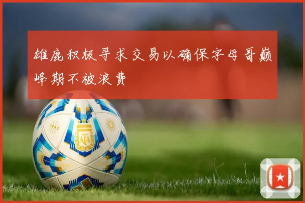 雄鹿积极寻求交易以确保字母哥巅峰期不被浪费